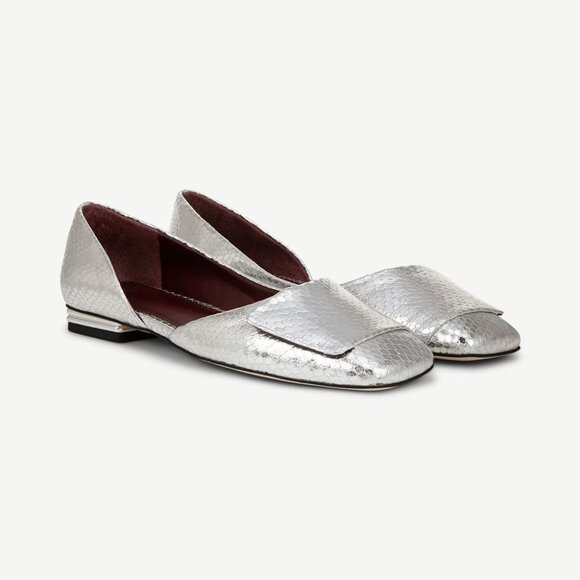 Sarto by Franco Sarto Tracy Metallic Snake Print Leather d'Orsay Flats Size 7 - Picture 1 of 9